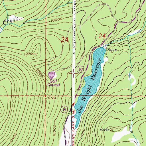 Topographic Map of Joe Wright Fisherman Parking, CO
