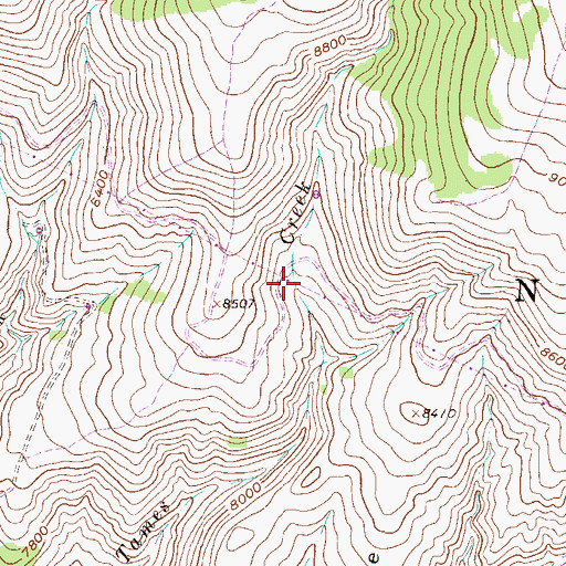 Topographic Map of Tames Number Two Reservoir, CO