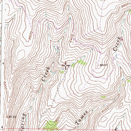 Topographic Map of Spring Creek Number One Reservoir, CO