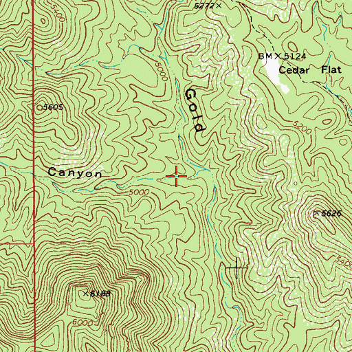 Topographic Map of Broken Horn Canyon, AZ
