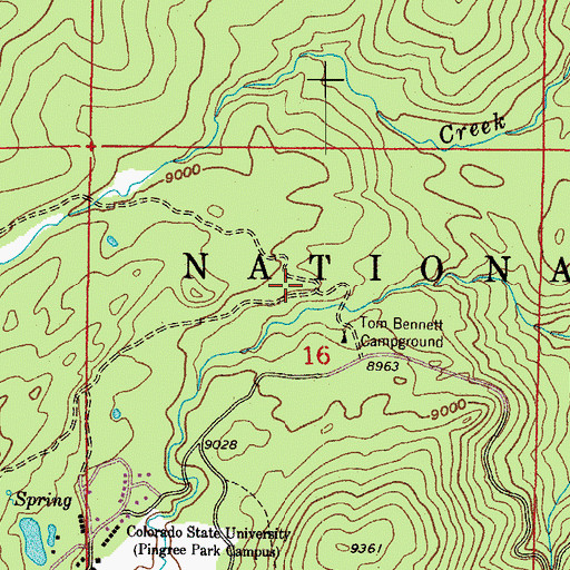 Topographic Map of Beaver Trailhead, CO
