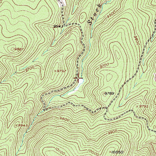 Topographic Map of Tie Hack Dam (historical), CO