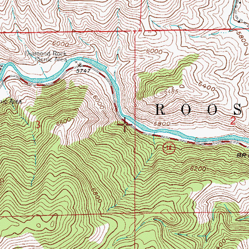 Topographic Map of Poudre Park Picnic Area, CO