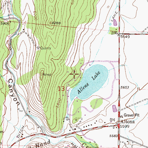 Topographic Map of Lake of the Pines, CO