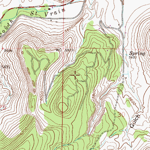 Topographic Map of Lyons Park Estates, CO