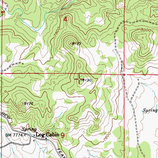 Topographic Map of Red Feather Highlands, CO