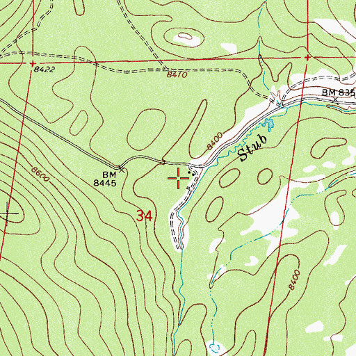 Topographic Map of Stub Creek Forest Service Facility, CO