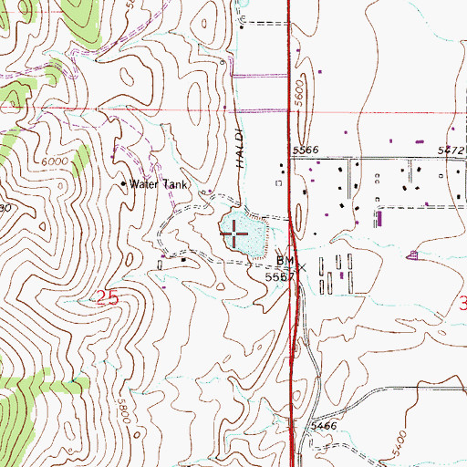 Topographic Map of Joder Reservoir, CO