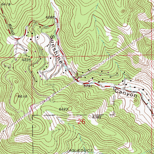 Topographic Map of Seven Hills, CO