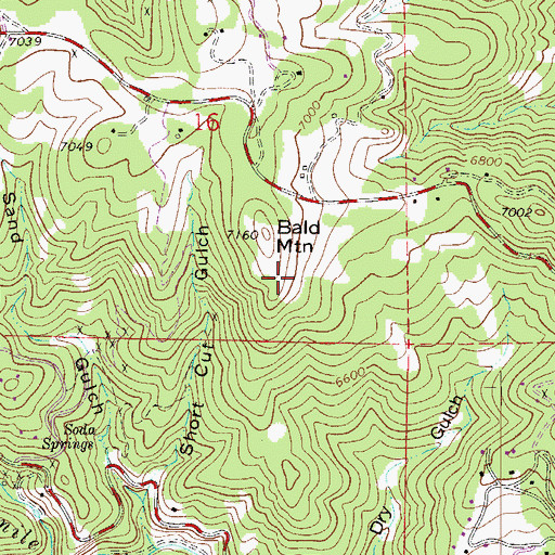 Topographic Map of Bald Mountain Scenic Area, CO