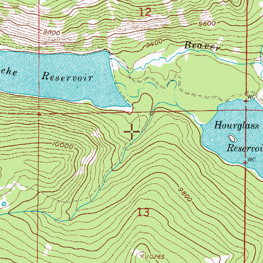 Topographic Map of Hourglass Trail, CO