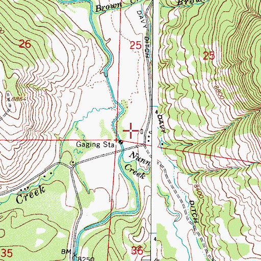 Topographic Map of Glendevey Post Office, CO