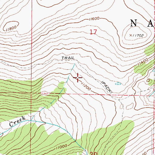Topographic Map of Brackenbury Cabin Trail, CO