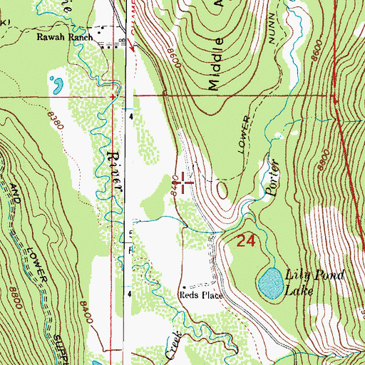Topographic Map of Rawah Trailhead, CO