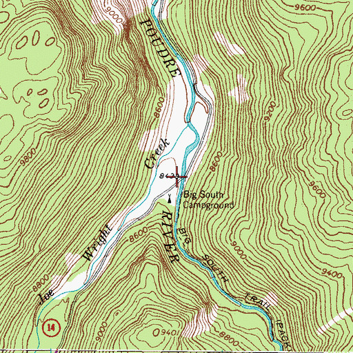Topographic Map of Big South Trailhead, CO