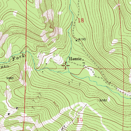 Topographic Map of Hessie Trailhead, CO