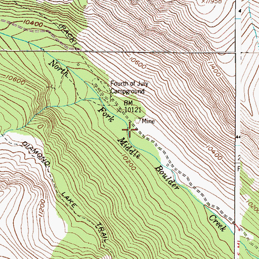 Topographic Map of Buckingham Campground, CO