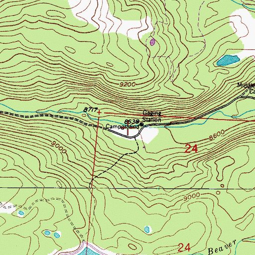 Topographic Map of Camp Dick Campground, CO