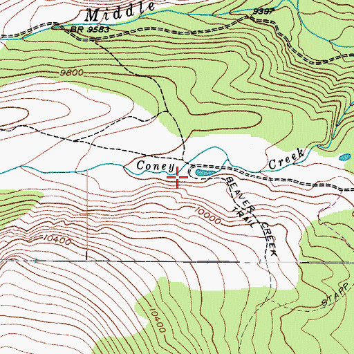 Topographic Map of Coney Flats Trailhead, CO