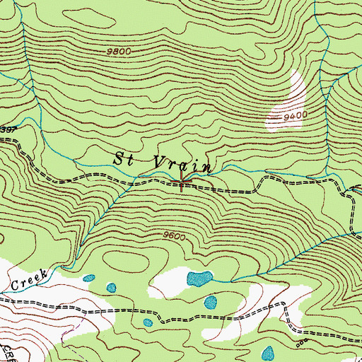 Topographic Map of Timberline Falls, CO