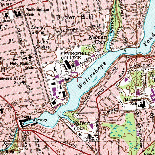 Topographic Map of Abbey Appleton Hall, MA