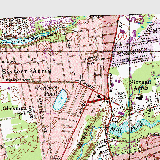 Topographic Map of Acres Congregation-Jehovah Church, MA