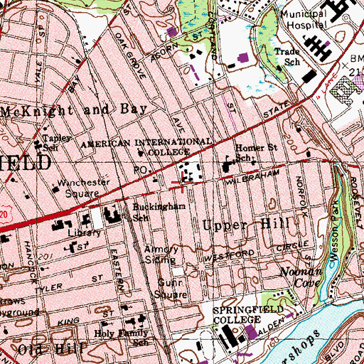 Topographic Map of Afro-American Cultural Center, MA