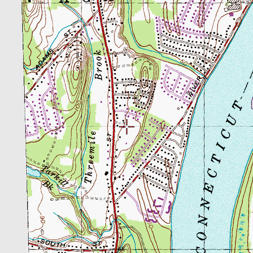 Topographic Map of Agawam Congregational Church, MA