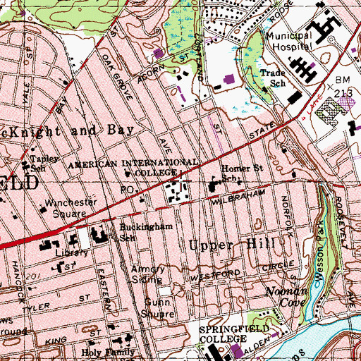 Topographic Map of Amaron Hall, MA