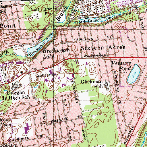 Topographic Map of Berkshire Hall, MA