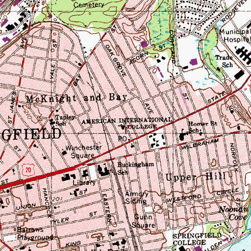 Topographic Map of Bethesda Church of God, MA