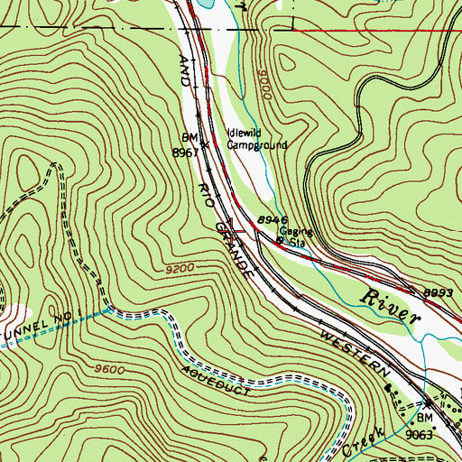 Topographic Map of Blue Star Picnic Ground, CO