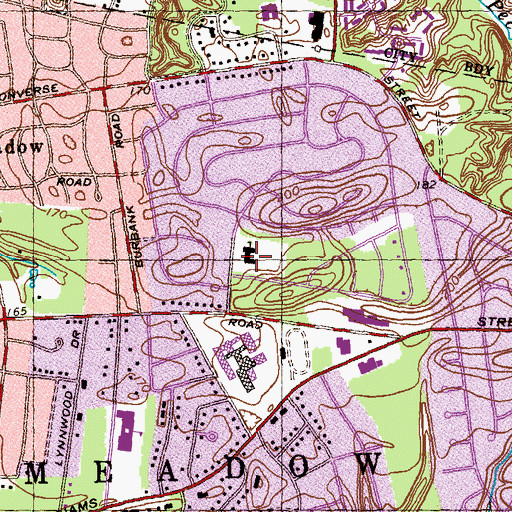 Topographic Map of Blueberry Hill Elementary School, MA