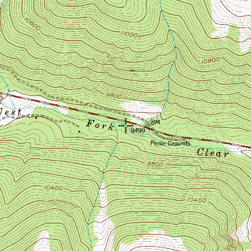 Topographic Map of Clear Creek Picnic Area, CO