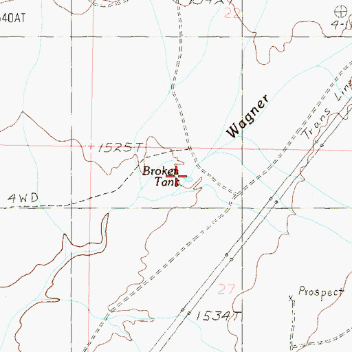Topographic Map of Broken Tank, AZ