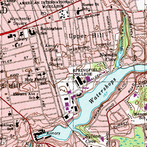 Topographic Map of Dana Occupational Therapy Center, MA