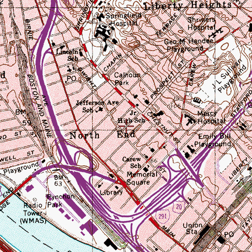 Topographic Map of Daniels New Bethel Church, MA