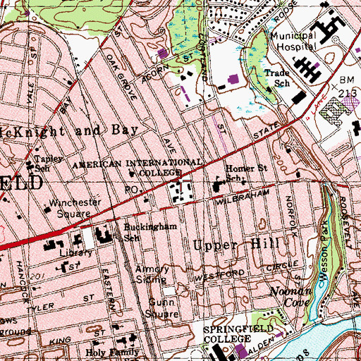 Topographic Map of Daughters of the American Revolution Hall, MA