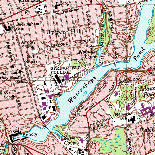 Topographic Map of Doggett Memorial, MA