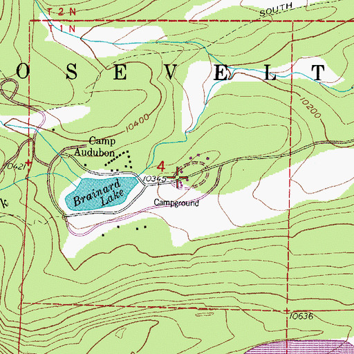 Topographic Map of Pawnee Campground, CO