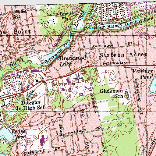 Topographic Map of Emerson Hall, MA