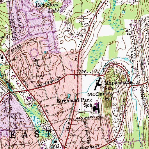Topographic Map of Faith Tabernacle Church, MA