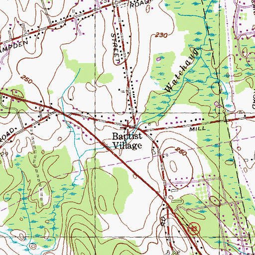 Topographic Map of First Baptist Church, MA