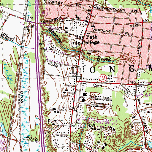 Topographic Map of First Church of Christ, MA