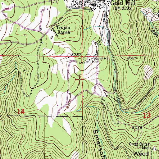 Topographic Map of Gold Run, CO