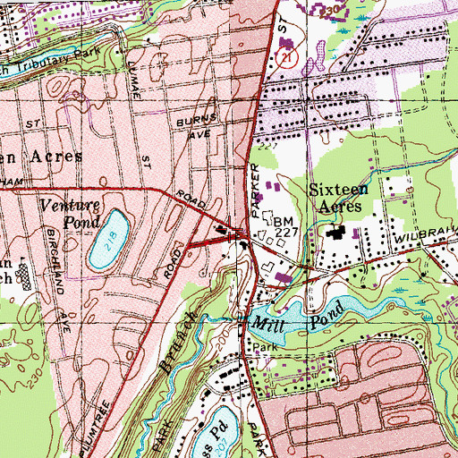 Topographic Map of Forest Memorial Church, MA