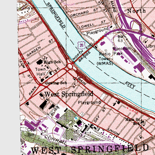 Topographic Map of French Congregational Church, MA