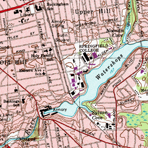 Topographic Map of Fuller Arts Center, MA