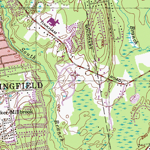 Topographic Map of Gate of Heaven Cemetery, MA