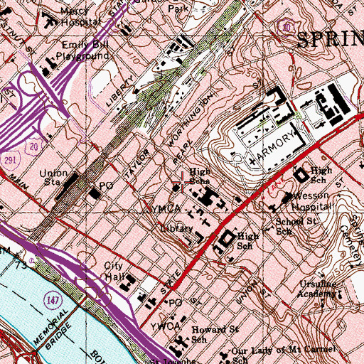 Topographic Map of Grace Baptist Church, MA